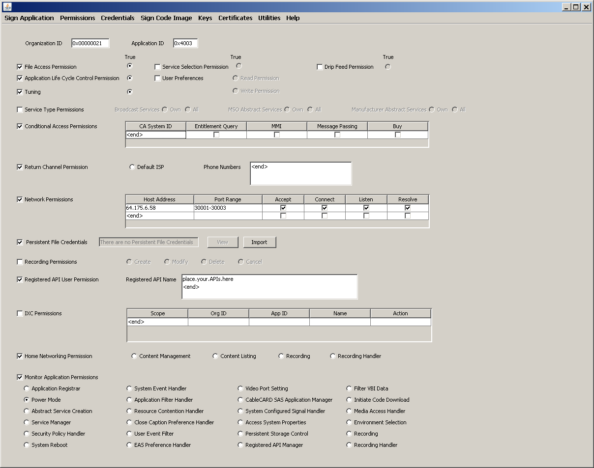 Permission Request File Generation