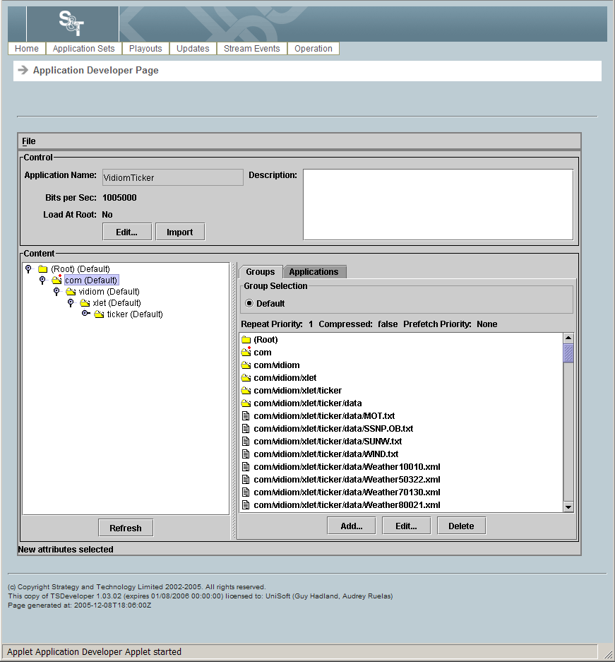 TSDeveloper Develop Screen