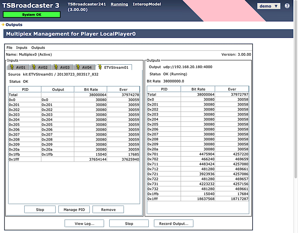 TSPlayer Multiplexer screen shot